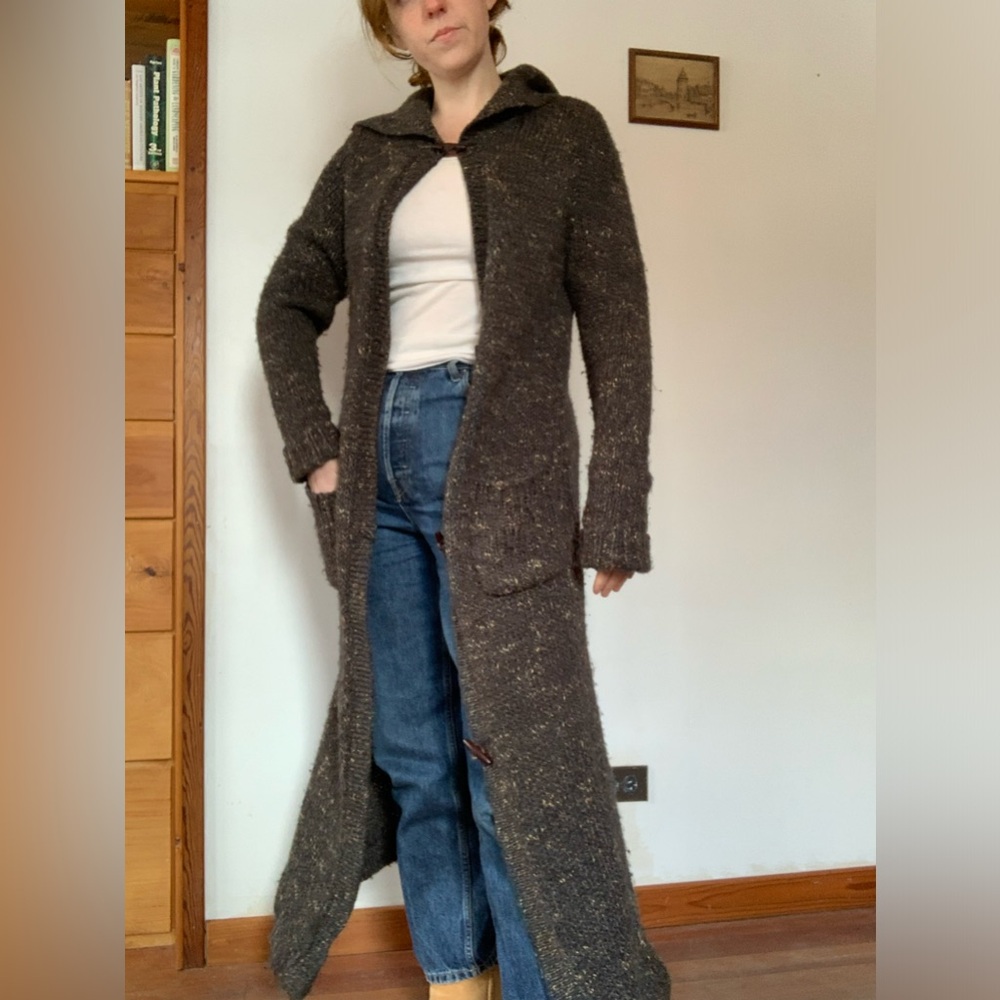 Vintage Longline Sweater Coat – Practical Magic Vibes
